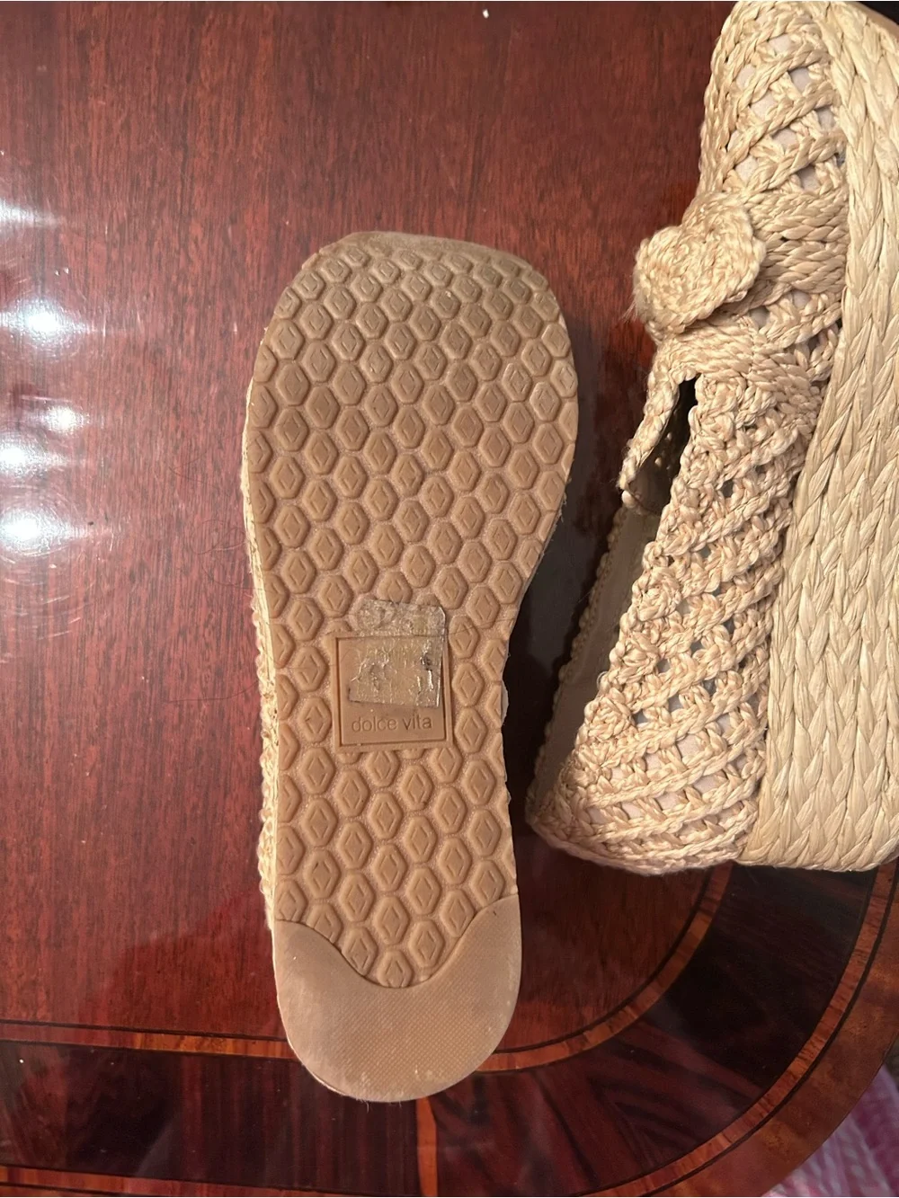Dolce Vita Woven Tan Espadrille Loafers with Knot Detail